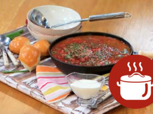 Рецепт пісного борщу з рибою та грибами