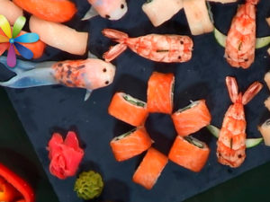 Суши в виде карпа кои: рецепт