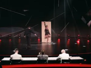 Анастасія Іл’їна та Дмитро Баїн – метання ножів на «Україна має талант» 2026 Фото 4 до: Анастасія Іл’їна та Дмитро Баїн на Україна має талант 2026