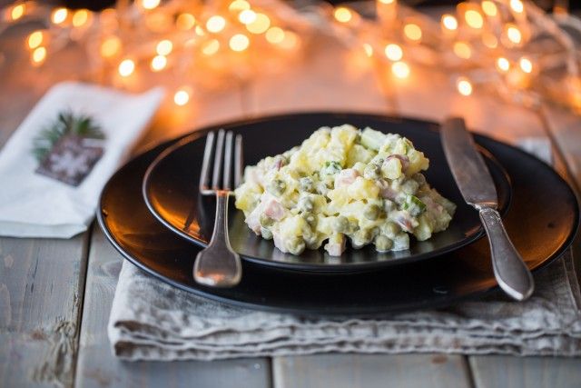 диетический салат оливье, салат оливье диетический, как приготовить диетический оливье