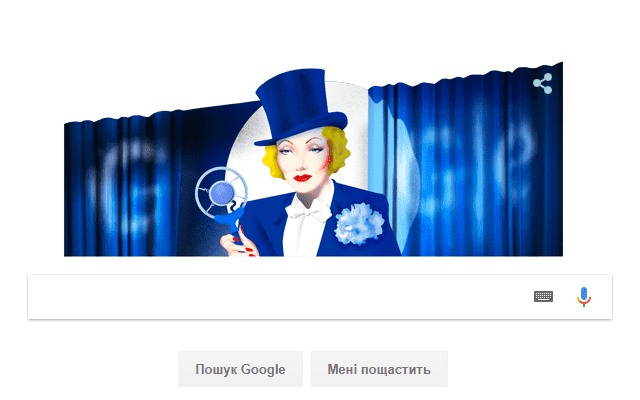 Дудл от Google в честь Марлен Дитрих и факты об актрисе к ее 116-летию Снимок