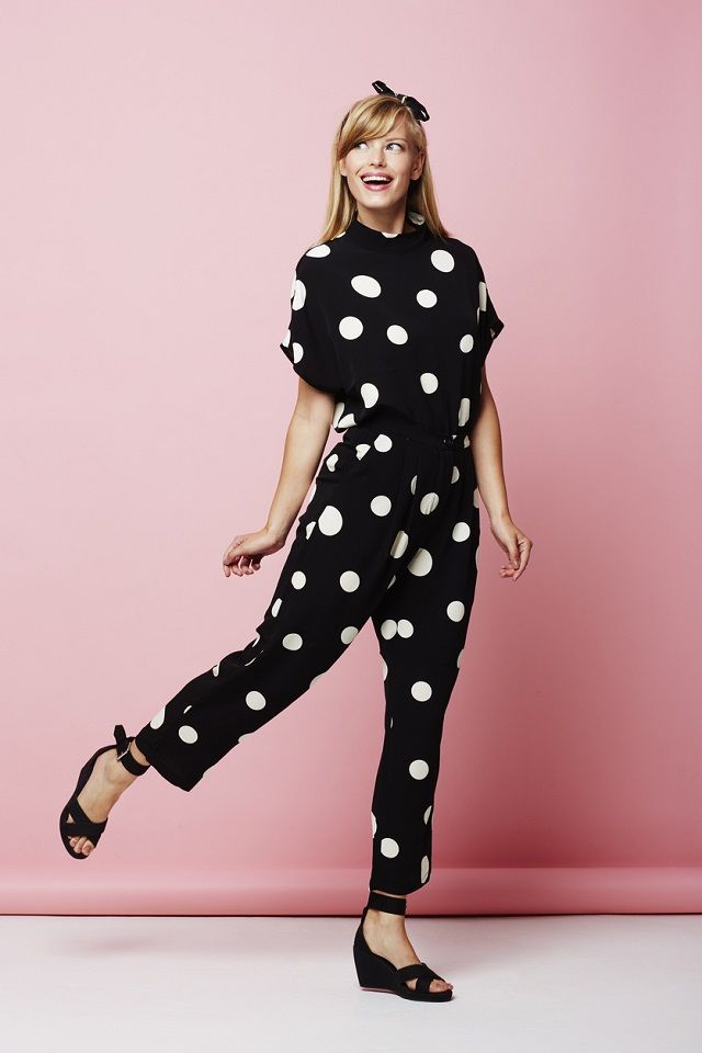 Мода 2019. Літні брюки Spotted jumpsuit girl