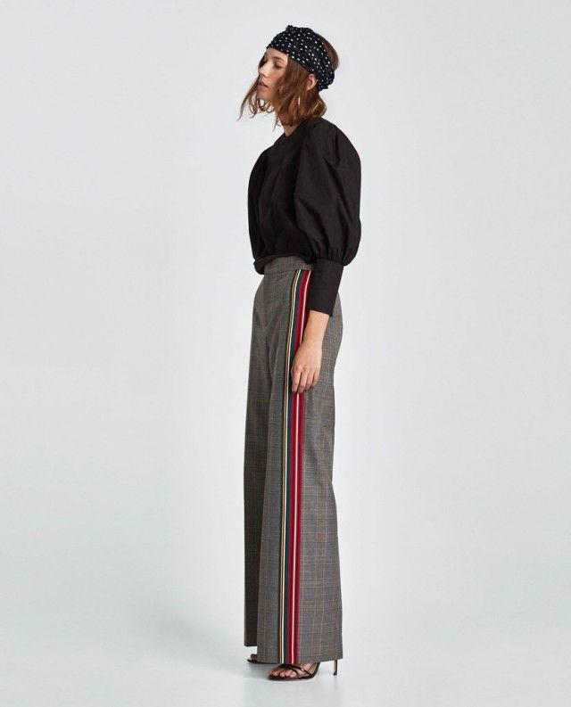 Мода 2019. Літні брюки Zara-Checked-Trousers-Stripes