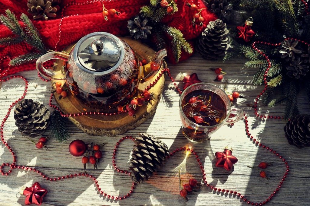 новый год, рождество, новогодний стол