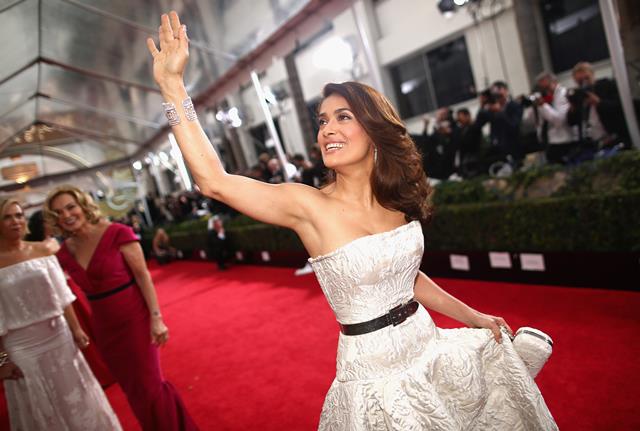 Сальма Хайек раскрыла секрет своей молодости LOS ANGELES, CA - JANUARY 11: 72nd ANNUAL GOLDEN GLOBE AWARDS -- Pictured: (l-r) arrive to the 72nd Annual Golden Globe Awards held at the Beverly Hilton Hotel on January 11, 2015. (Photo by: Christopher Polk/NBC/NBCU Photo Bank)
