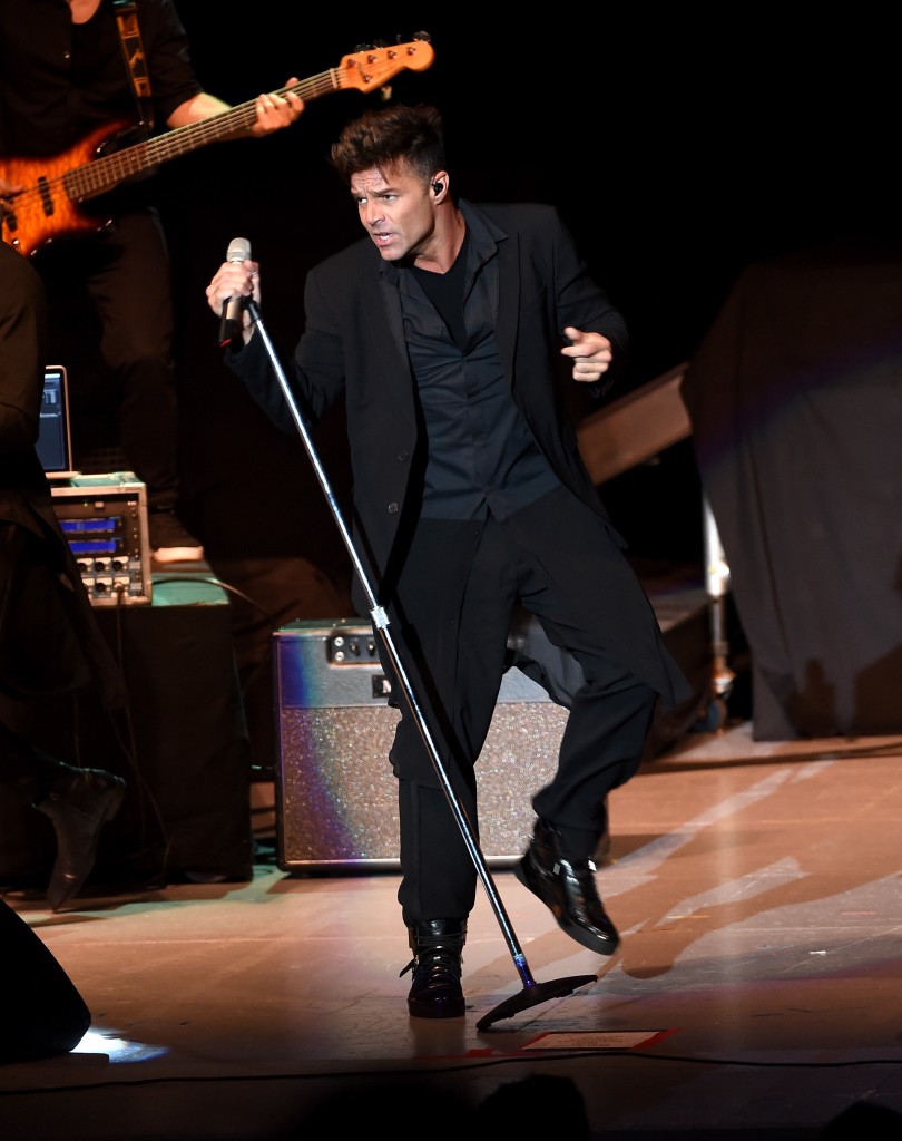 LOS ANGELES, CA - JUNE 06:  Singer Ricky Martin performs onstage during the "Hillary Clinton: She's With Us" concert at The Greek Theatre on June 6, 2016 in Los Angeles, California.  (Photo by Kevin Winter/Getty Images)